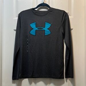 Under Armour Charcoal Long Sleeve with Blue Logo
